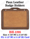 Big Size Faux Leather Name Badge Holder - Horizontal 4x3&quot;