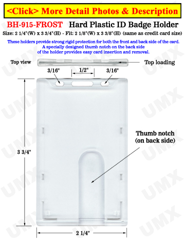 Thick &amp; Rigid Plastic Badge Holders Made of Sturdy Acylic Plastic