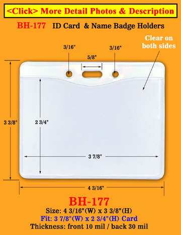 Heavy Duty Horizontal Corporate Badge Holder: 3 7/8&quot;(W)x 2 3/4&quot;(H)