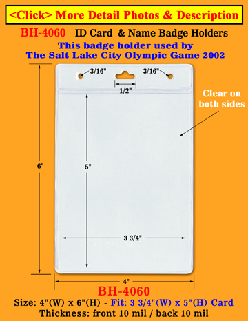 The Most Popular Low Cost Credit Card Size Badge Holders: 3 1/2&quot;(W)x2 1/2&quot;(H) Horizontal