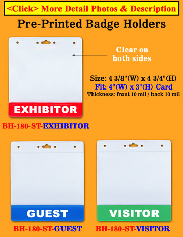 In Stock &amp; Printed Exhibitor, Guest and Visitor Badge Holders Can Ship Today