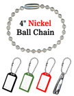 Bag Tag Chains: Wholesale 4&quot; Nickel Color Key Tag Ball Chains