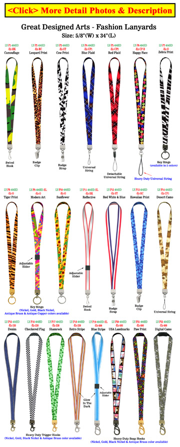 5/8&quot; Ez-Adjustable Art Printed Neck Lanyards With Adjustable Length Capability