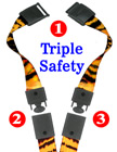 5/8&quot; Ez-Adjustable Art Printed Triple Safety Neck Lanyards With Three Safety Protection