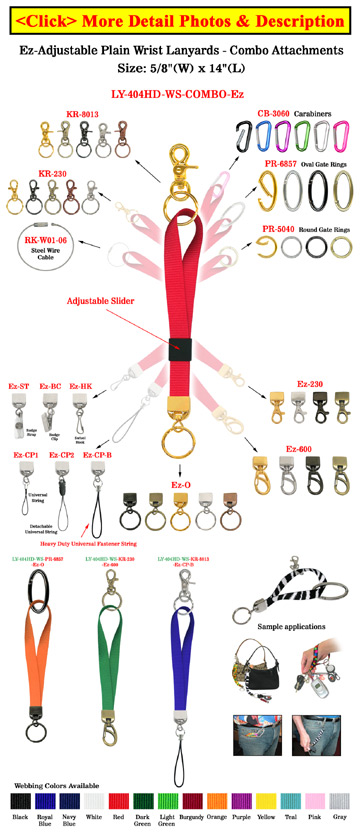 Wrist Lanyards: 5/8&quot; Heavy Duty Straps With 14-Colors and 45+ Combo Hardware Selections