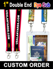 1" Big Promotional Lanyards With 2 Ends and Dye Sub Custom Printed LY-406-DA-Dye-Sub/Per-Piece