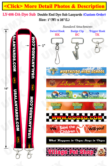 Big Promotional Lanyards With 2 Ends and Dye Sub Custom Printed