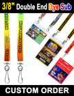 3/8" Custom Double Ended Lanyards With Dye Sublimated Custom Imprint LY-402-DA-Dye-Sub/Per-Piece