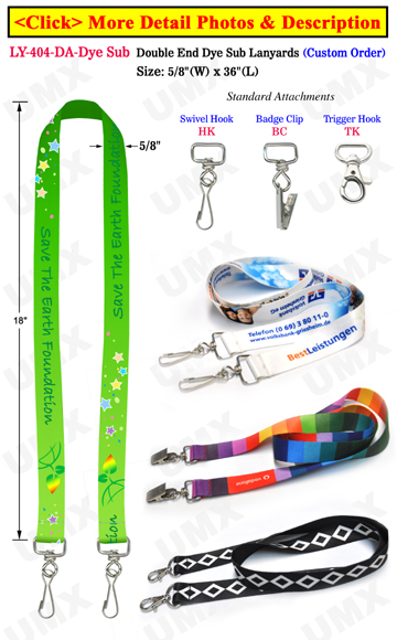 Custom Logo Two Ended Lanyards With Dye Sublimated Custom Imprint