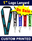 1" Big Logo Personalized Lanyards For Promotional Ticket Holders or Event ID Cards LY-100/Per-Piece