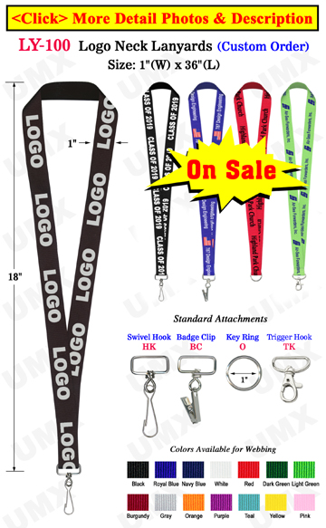 1&quot; Big Logo Personalized Lanyards For Promotional Ticket Holders or Event ID Cards