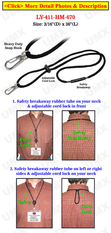 Breakaway ID Lanyard Badge Holders Heavy Duty Metal Hooks