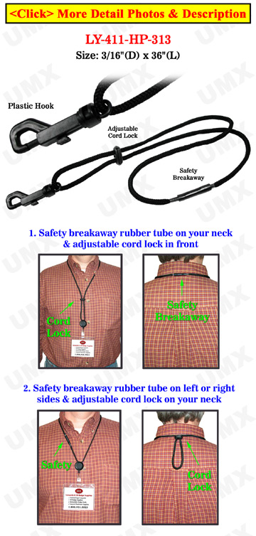 Breakaway Identification Lanyards with Plastic Swivel Hooks