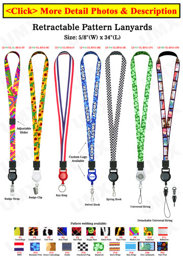 Printed Retractable Lanyards: With 5/8&quot; Art Printed Neck Straps