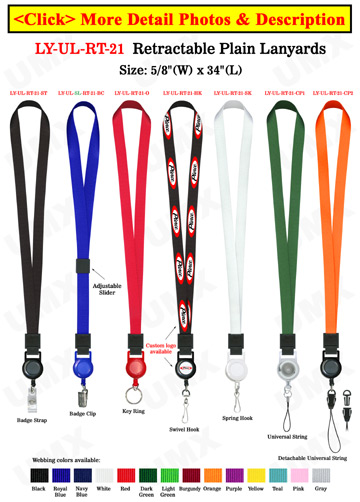 Retractable Lanyards: With 5/8&quot; Heavy Duty Straps For Neck Wear