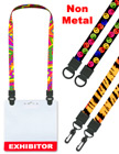 Double-Attachment Neck Lanyard Badge Holders with Pre-Printed Arts