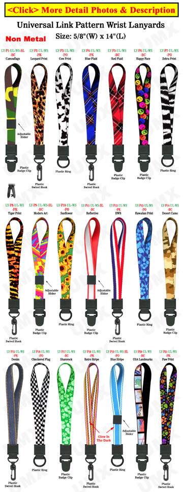 Printed Wrist Lanyards: 5/8&quot; Art Printed Wrist Straps With Non-Metal Hardware