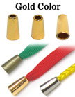 1/8&quot;(D) Round Cone Shaped Gold Finish Metal Cord Ends: with 1/8&quot;(D, Top Hole) x 1/4&quot;(D, Bottom Hole)