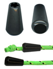 Narrow Round Cone Plastic Cord Closures: Cord Zipper Pulls with 1/8&quot;(D, Top Hole) x 1/4&quot;(D, Bottom Hole)