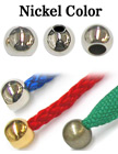 1/8&quot;(D) Nickel Finish Metal Steel Cord Ends: with 1/8&quot;(D, Top Hole) x 3/16&quot;(D, Bottom Hole)