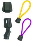 Short Profile Rectangle Plastic Cord End Closure with Clips: Zipper Pulls with 1/4&quot;(W) x 1/8&quot;(H) Hole