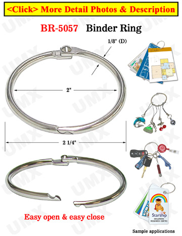 2&quot; Big Binder Rings: Metal Round Ring Binders - Split-Rings