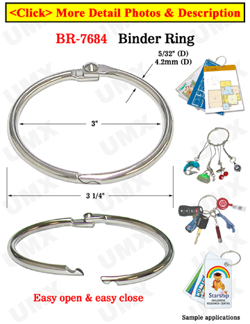 3&quot; Extra Large Binder Rings / Book Binder / Loose Leaf Rings