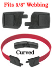 Plastic Breakaway Neck Lanyard Buckles: Flat &amp; Curved Safety Wrist Strap Buckles - 5/8&quot;