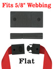 Flat Breakaway Lanyard Plastic Buckles - Fit 5/8&quot; Straps