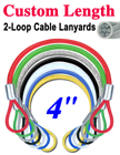 4" Color Coated Cable Lanyards With Two Loop-Ends LY-2LE-W02P-04/Per-Piece