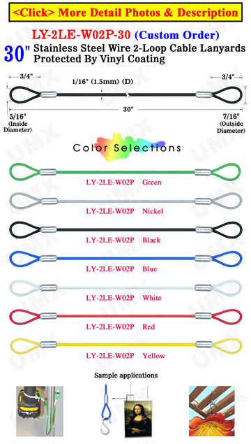 30&quot; Steel Wire Cable Lanyards: Wholesale Bulk Packed