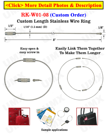 8&quot; Custom Lenght Steel Wire Key Ring