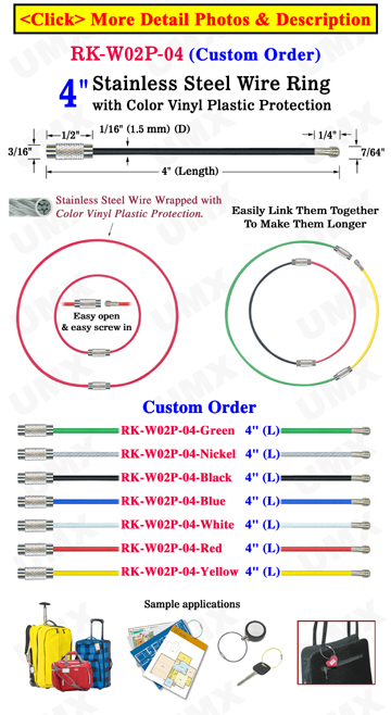 4&quot; Mini Twisted Cable Key Rings: Great Organizer For Tools &amp; Displays