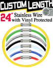 24" Vinyl Coated Tether Cable with Safety Protection RK-W02P-24/Per-Piece