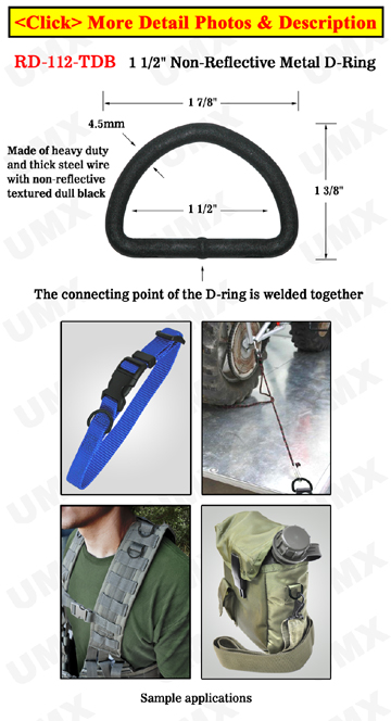 1 1/2&quot; Big Size Non-Reflective D-Ring For Outdoor and Military Device