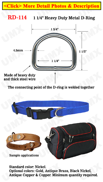 1 1/4&quot; Pet Collar D-Rings : For Pets, Dogs,  Backpack, Bags, Belts &amp; Straps Making Hardware