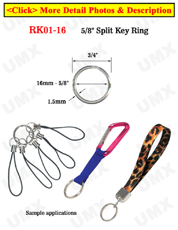 Metal Keyrings: 5/8&quot; Metal Split Rings