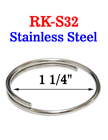 1 1/4&quot; Stainless Split Keyring: Made of Anti-Rust Stailess Steel Metal