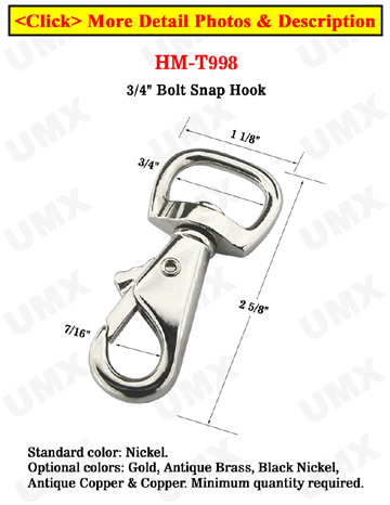 3/4&quot; Tilt &amp; Bump Thumb Knob Bolt Snap Hook: For Flat Rope