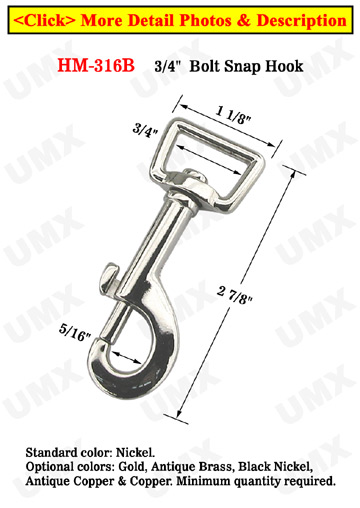 3/4&quot; Big Bag Strap Spring Hooks: For Flat Rope