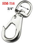 3/4&quot; Metal Steel Marine Rope Snap Hooks For Round and Flat Rope