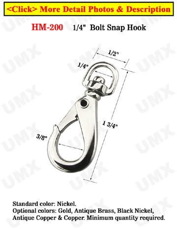 1/4&quot; Marine Rope Snap Hooks For Round Rope