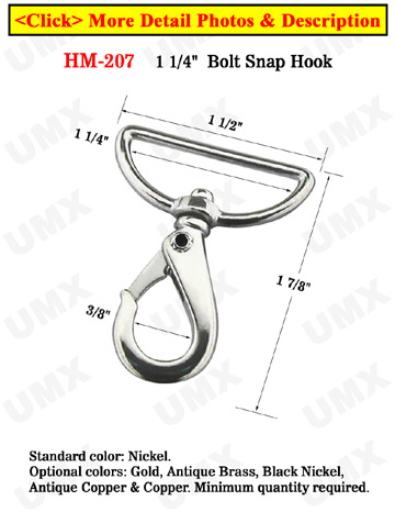 1 1/4&quot; Wide Marine Rope  Snap Hooks For Flat Rope