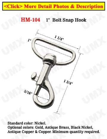 1&quot; D-Shaped Swivel Bolt Snaps: For Flat Straps