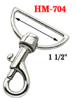 1 1/2" Wide D-Shaped Swivel Bolt Snaps: For Flat Straps HM-704/Per-Piece