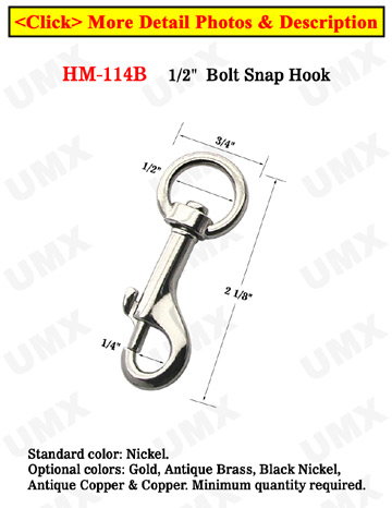 1/2&quot; O-Shaped Circular Swivel Bolt Snaps: For Round Cords and Flat Straps