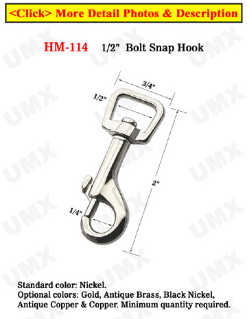 1/2&quot; Semi-Square Heavy Duty Bolt Snaps: For Flat Straps