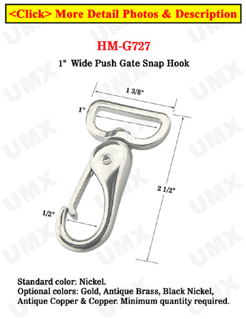 1&quot; Heavy Duty Push Latch Bolt Snap Hooks For Flat Straps