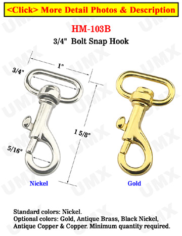 3/4&quot; Easy Match Bolt Snaps: For Flat Straps