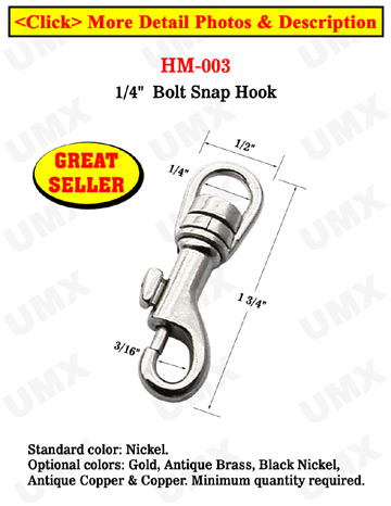 1/4&quot; Heavy Duty Bolt Snaps: For Round Cords